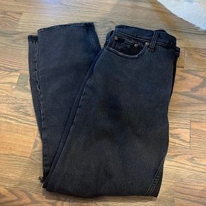 90s straight ultra high rise jeans black wash